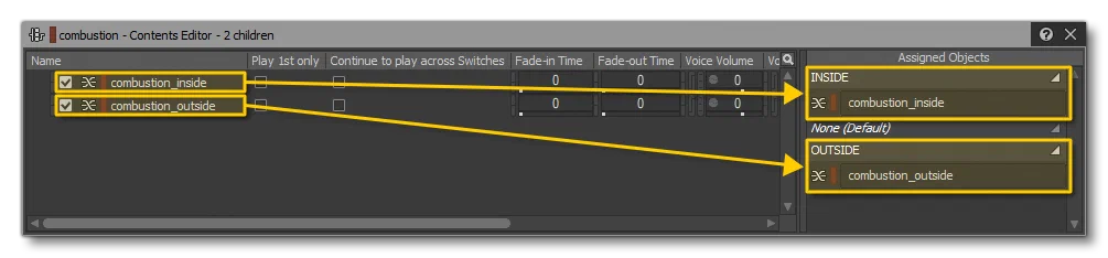 Assigning The Combustion Objects In The Contents Editor