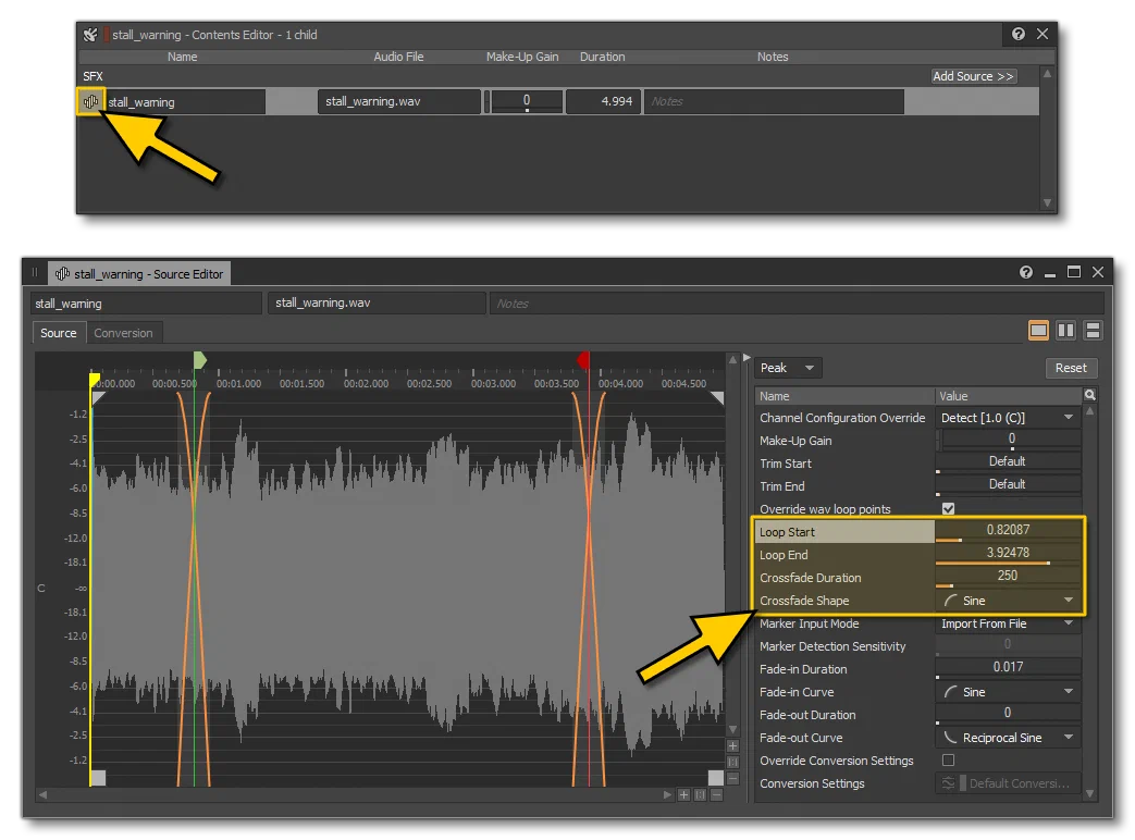 Set Up The Loop Properties For The Imported Sound