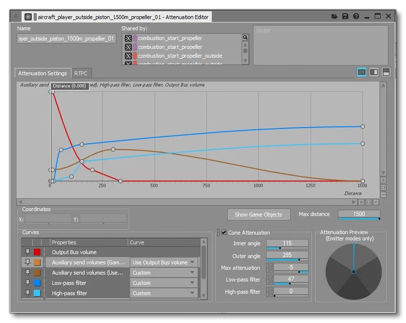 Wwise Atenuation Editor