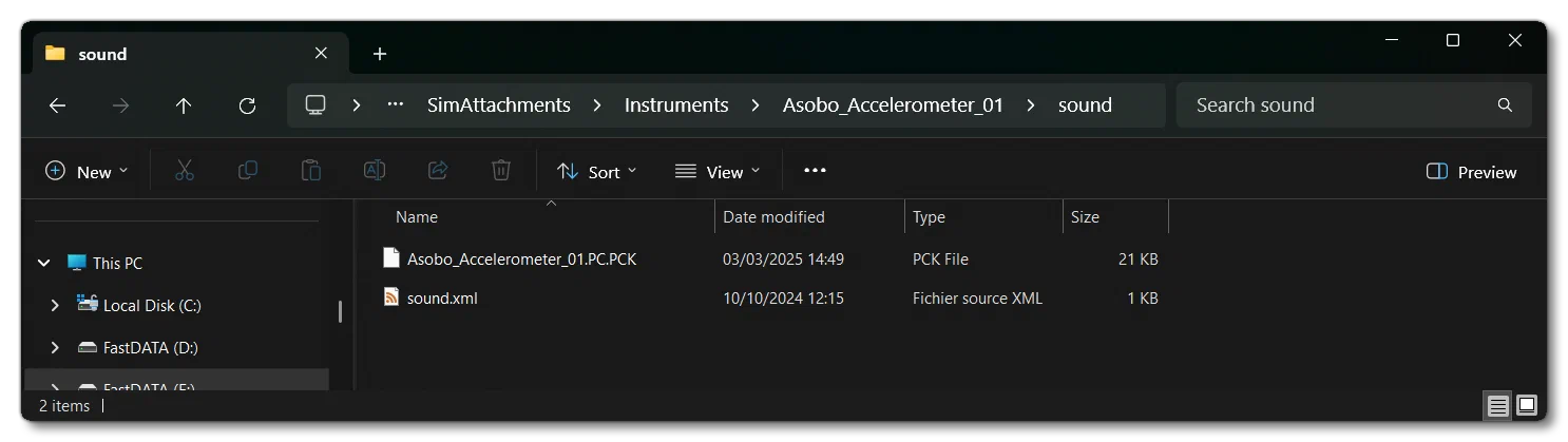SimAttachment Sound Folder Setup Example
