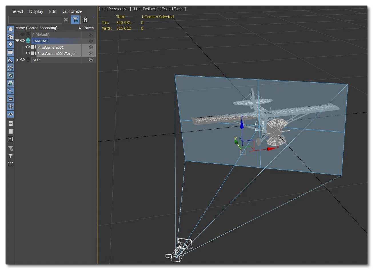 The Initial Camera Shown In 3DsMax