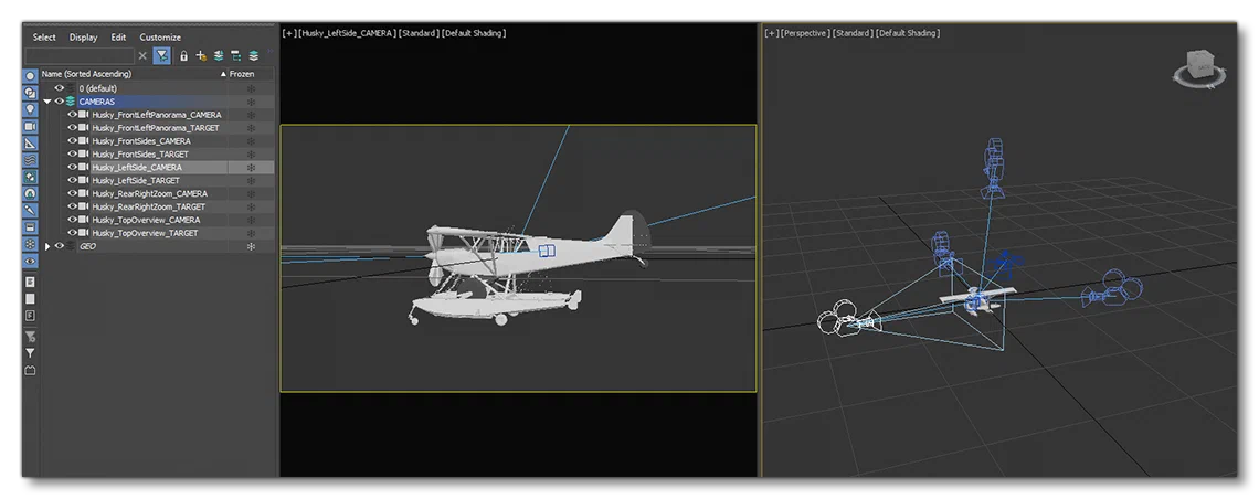 The Husky Exterior Camera Setup In 3DsMax