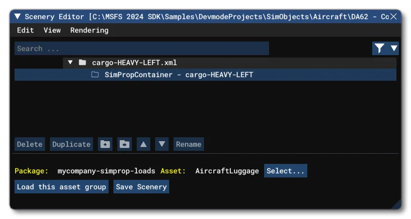 The First SimProp Container In The Scenery Editor
