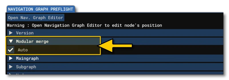 Flagging A Navigation Graph File For Auto-Merge