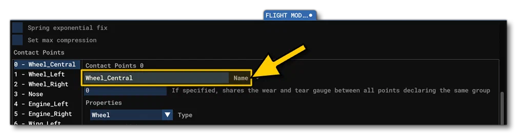 Snippet From The DA62 Contact Point Setup