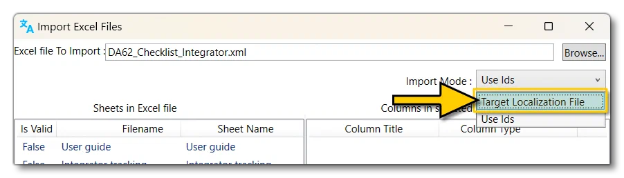 Selecting The Import Mode
