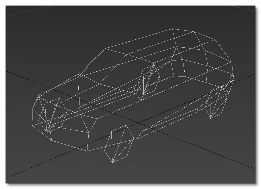 Wireframe Low-ploy Car Traffic Model