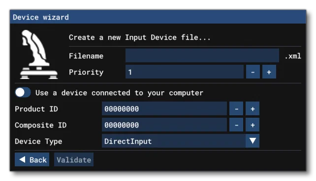 The Device Wizard Window