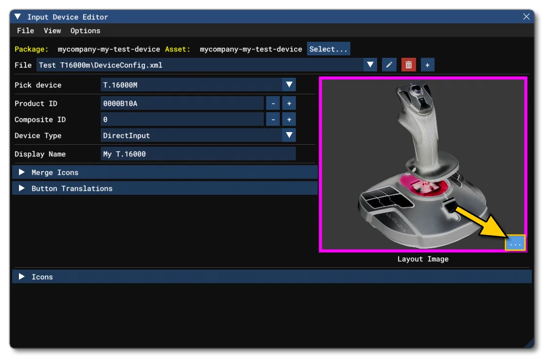 The Import Image Button In The Device Editor