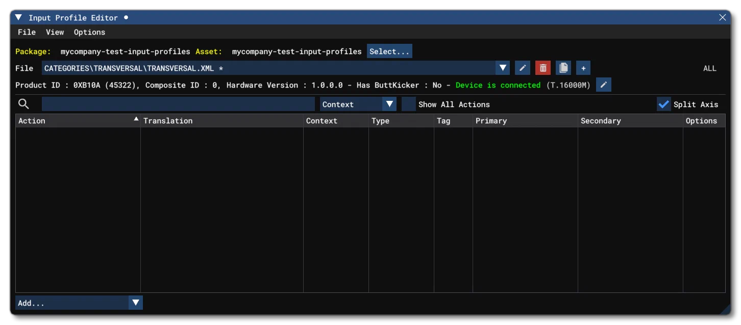The Input Profile Editor
