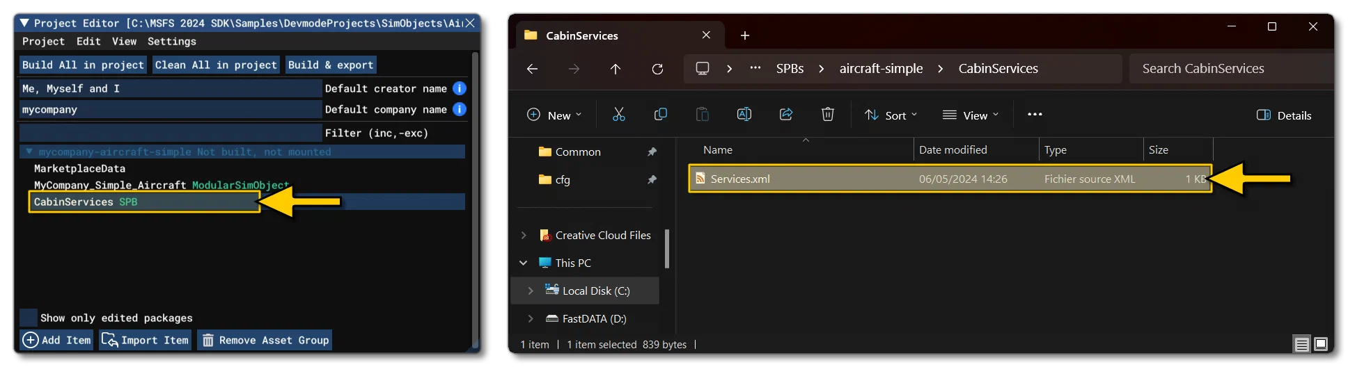Example Of Where To Create A Service XML File