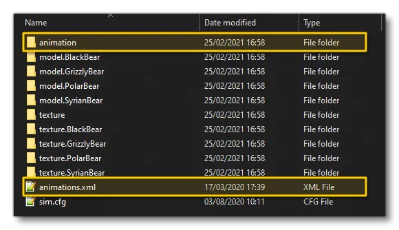 Files And Folders Required For Shared Model Animations