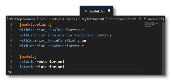 Completed Model CFG File Example