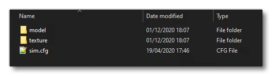 Basic SimObject Folder Structure