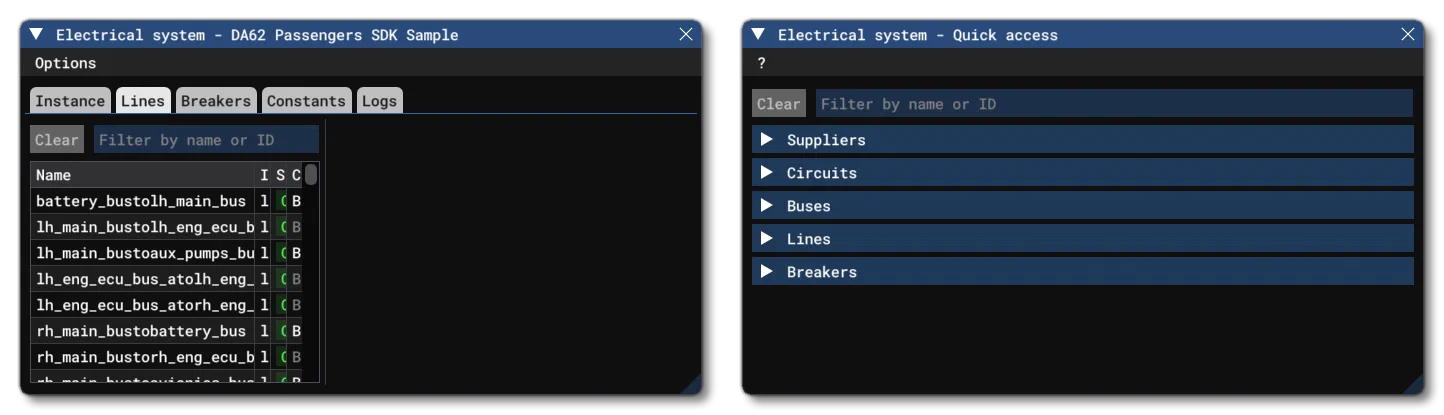 The Electrical System Debug Window