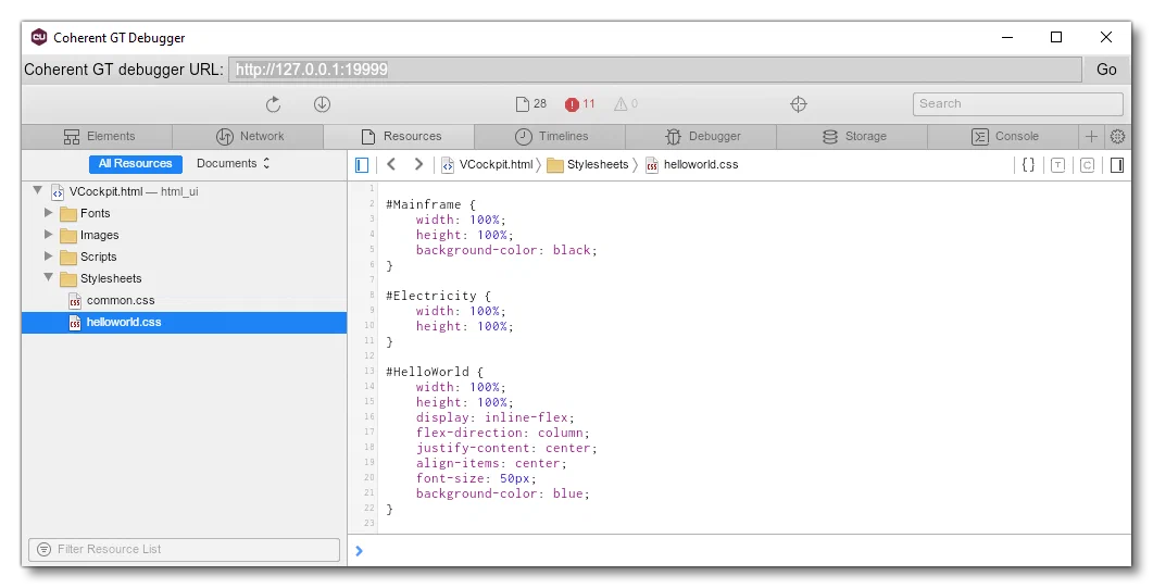 Checking The HellowWorld.css File In Coherent