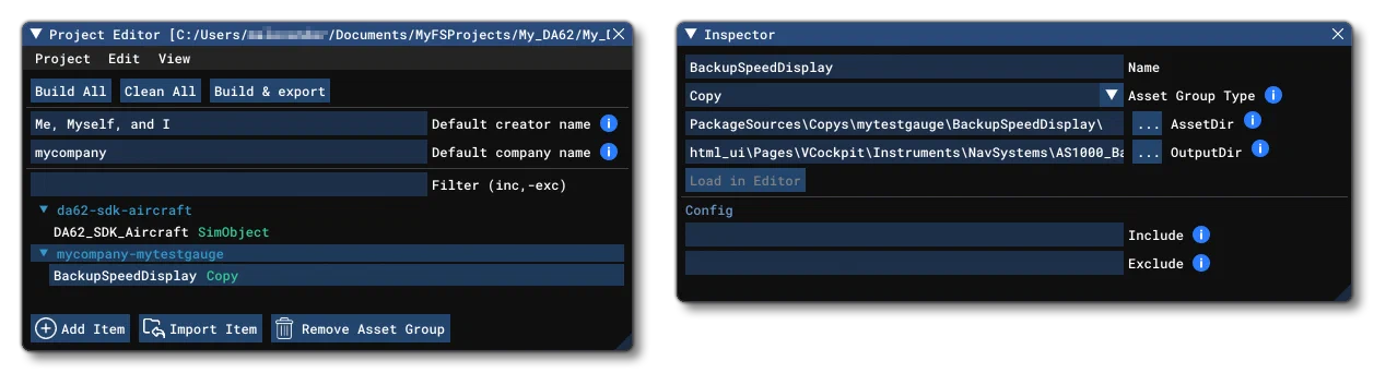 The Imported Instrument Package In The Inspector