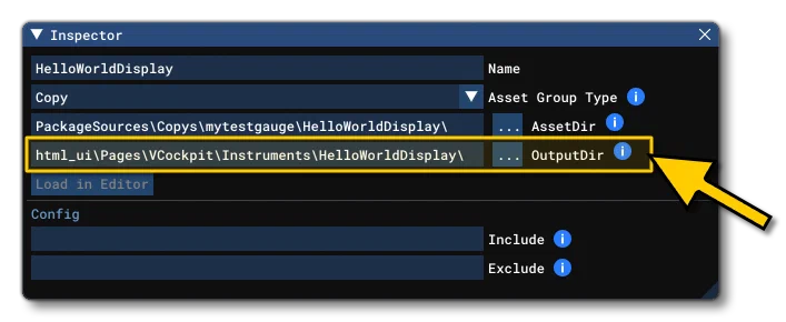 The Changed Asset Group Path For Overwriting A Gauge