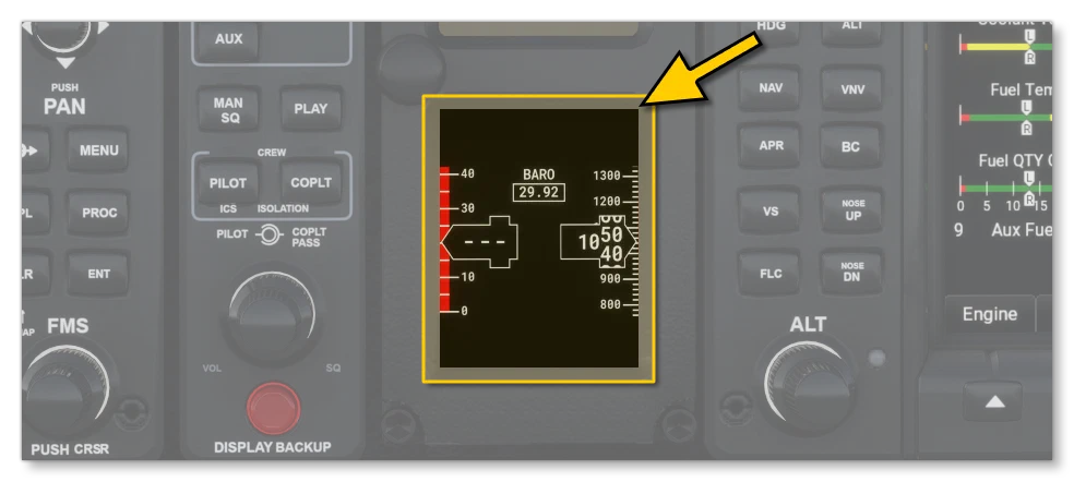 The Backup Speed Display In The DA62