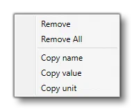 The RMB Menu Options For The Watch List