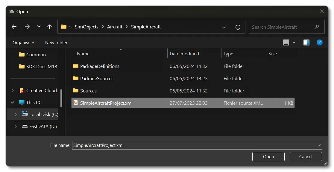 SimpleAircraft Project Directory