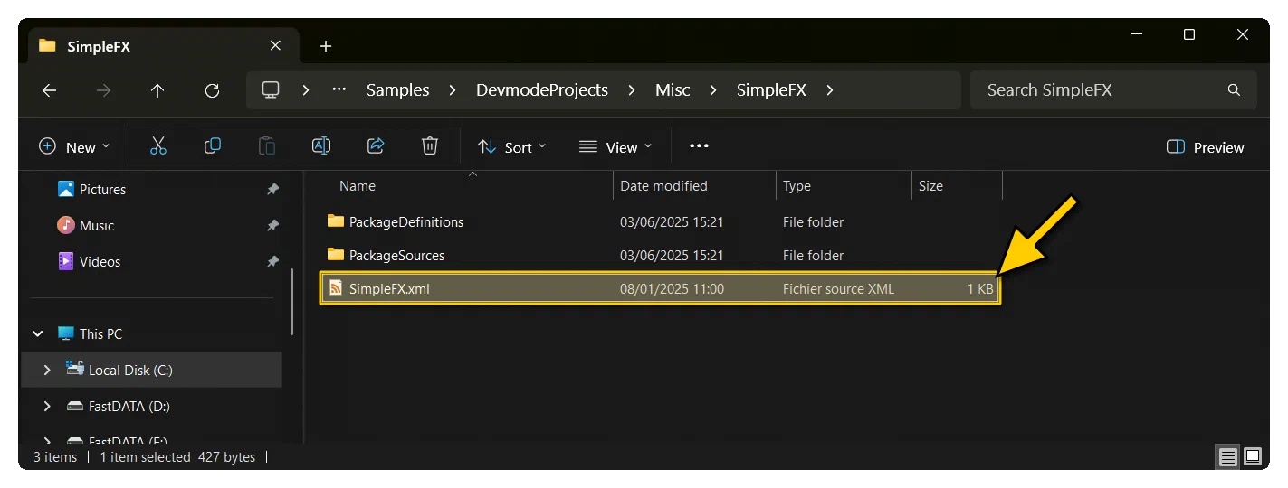 Open SimpleFX Project
