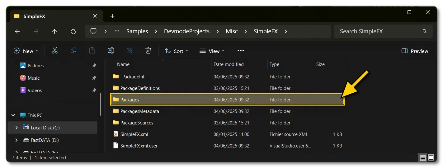 The Asset Groups For The SimpleFX Sample