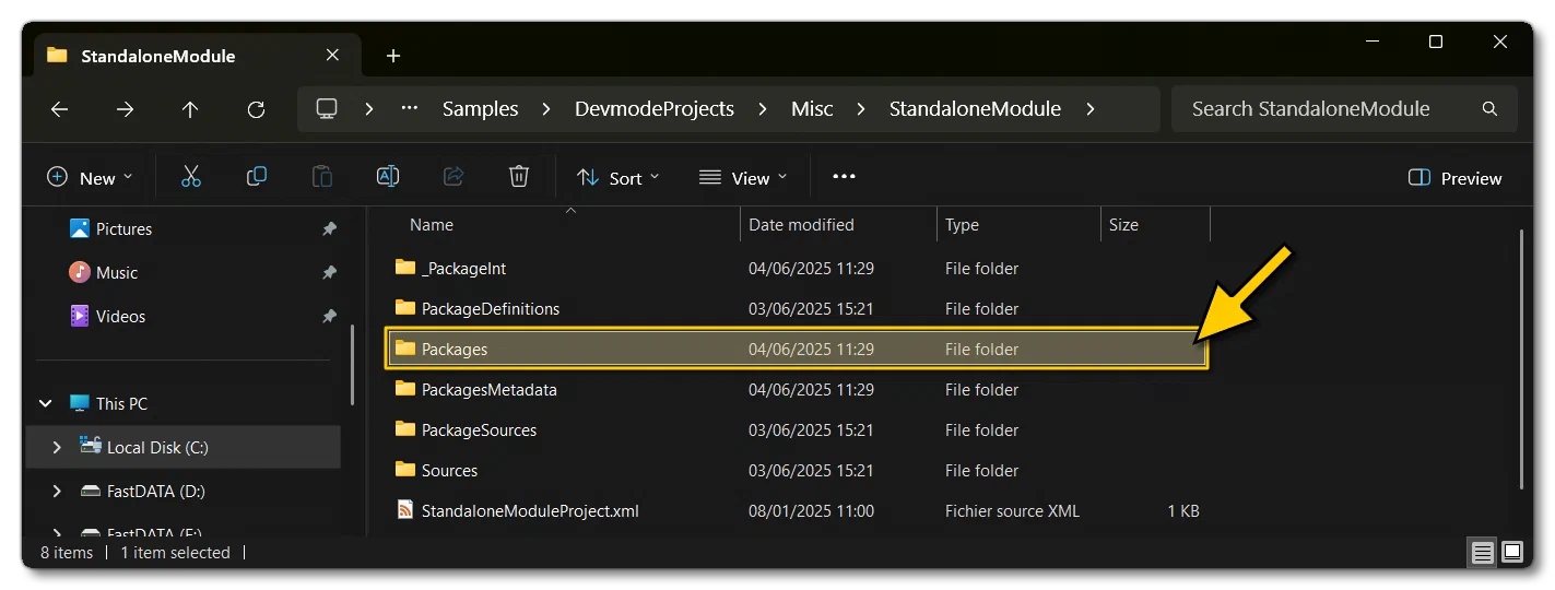 The Standalone Module Package Folder