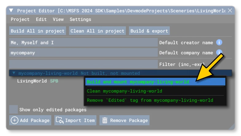 Building The LivingWorld Sample Project