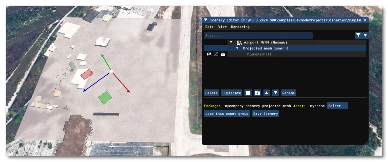 The Projected Mesh Shown In The Scene