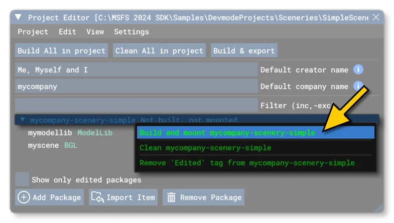 Build SimpleScenery Package