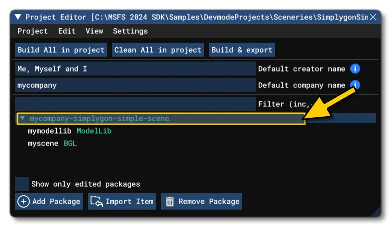 SimplygonSimpleScene In The Project Editor