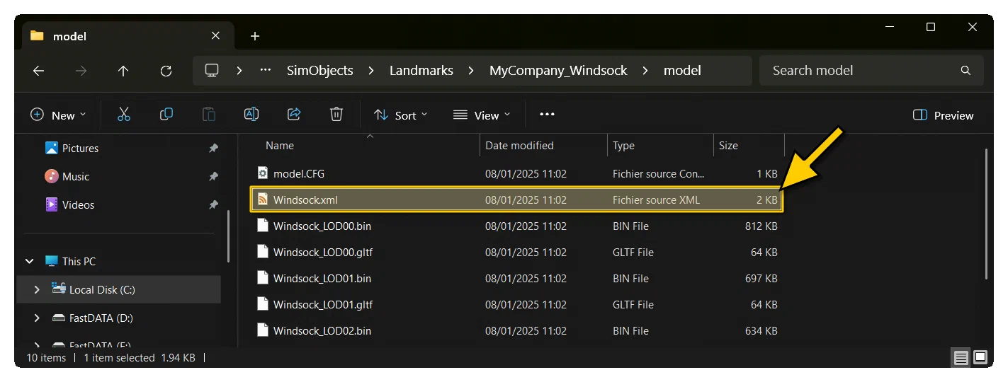 The Windsock.xml File Location