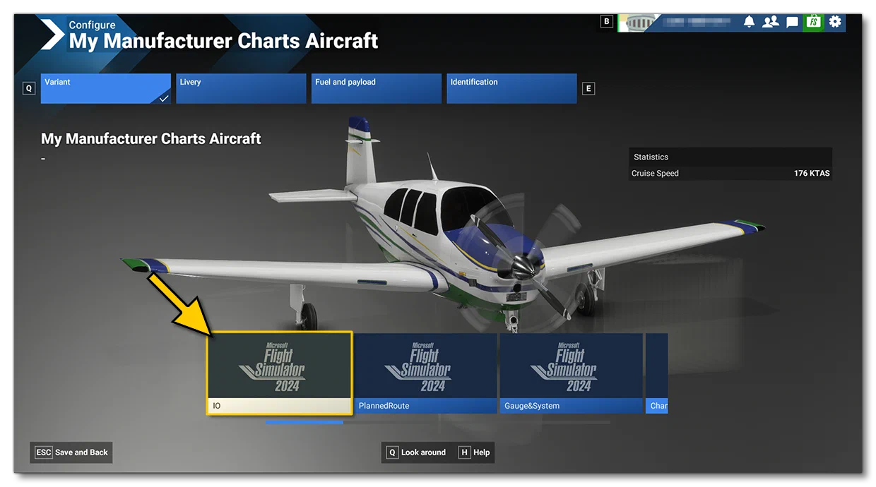 Selecting The IO Aircraft In The Simulation