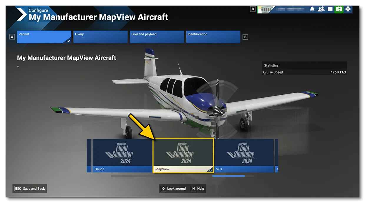 Selecting The Map View Aircraft In The Simulation
