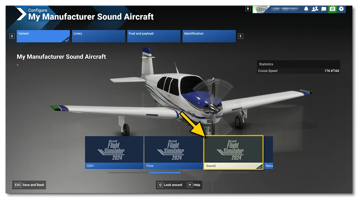 Selecting The Sound Aircraft In The Simulation