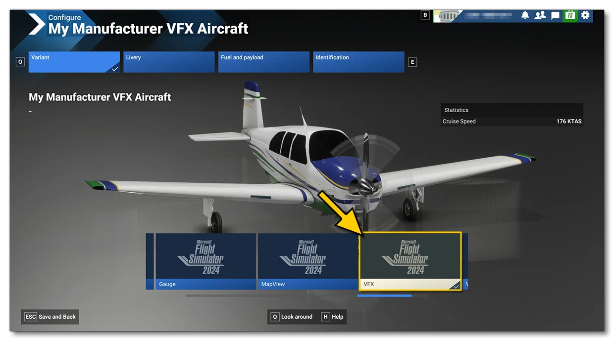 Selecting The CommBus Aircraft In The Simulation