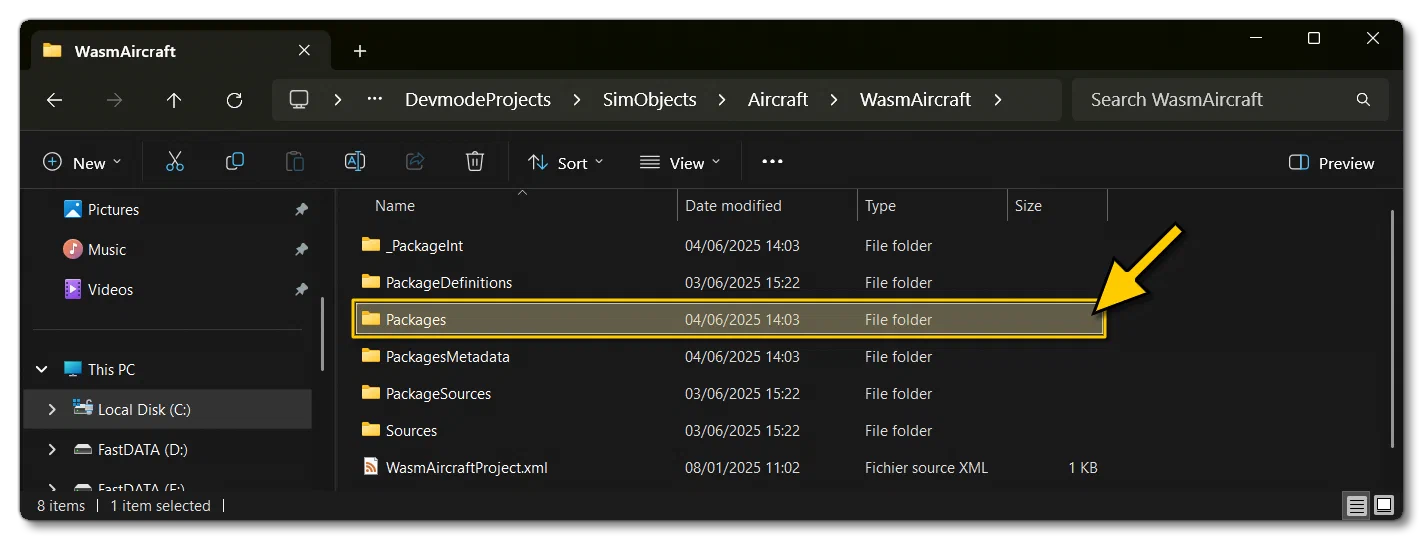 New WASM Aircraft Package Location