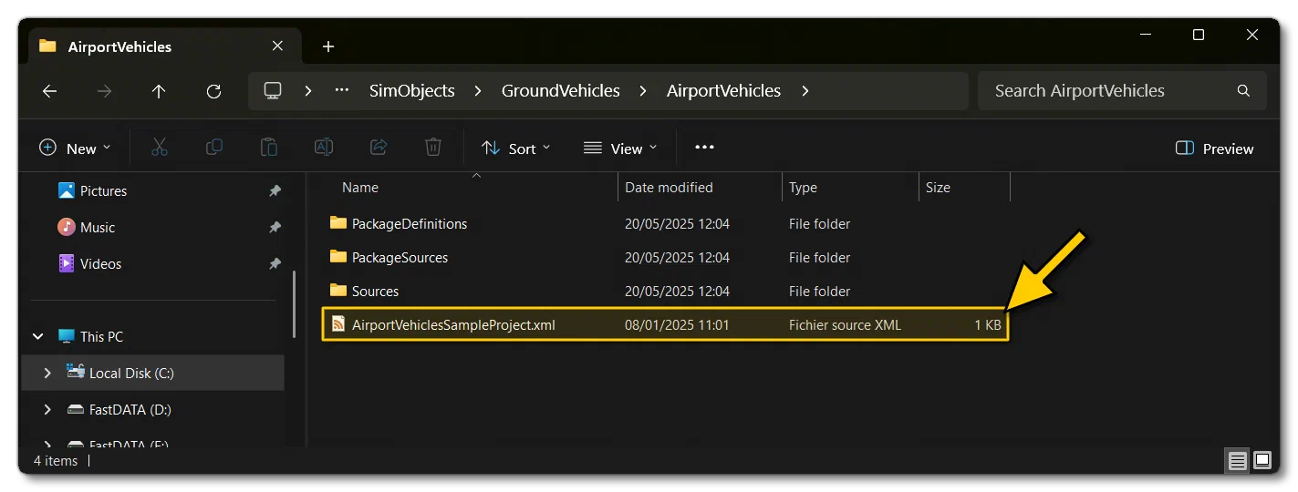 Open The AirportVehicle Sample Project