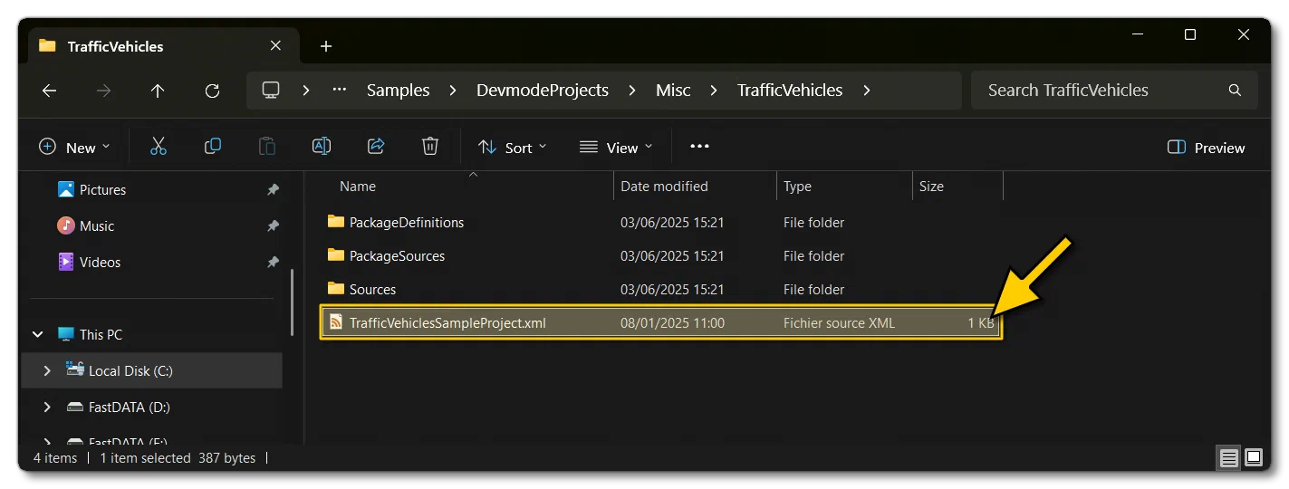 Opening The Traffic Example Project