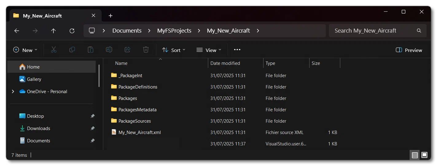 The New Project Folders