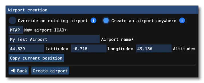 The Airport Wizard For A Custom Airport