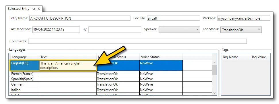 Adding In The Default English Translation