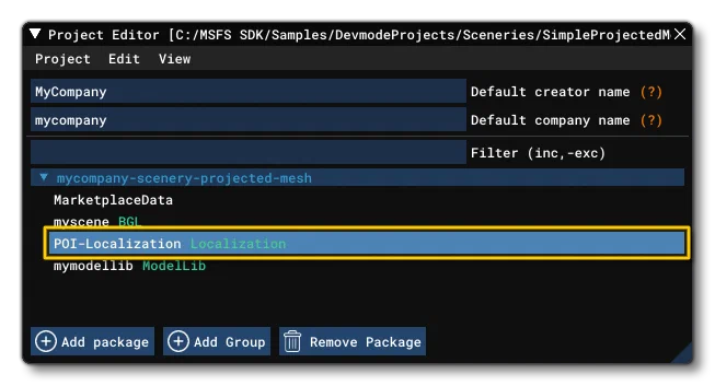 The New Localization Asset Group In The Package