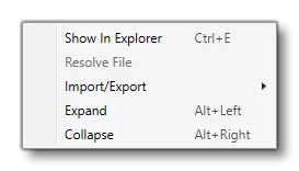 The LOC File RMB Menu