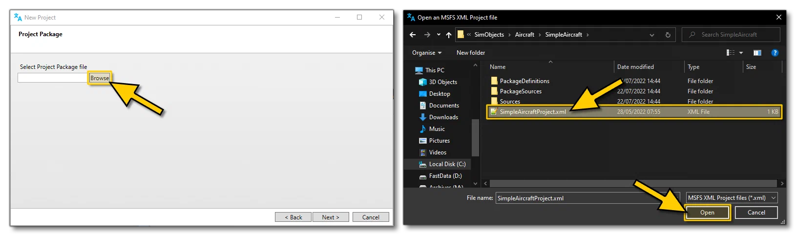 Selecting The Package To Localize In The Wizard