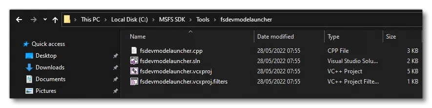 The DevMode Launcher Source Code Location