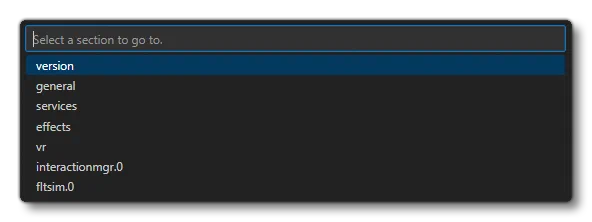 CFG File Sections In The Editor